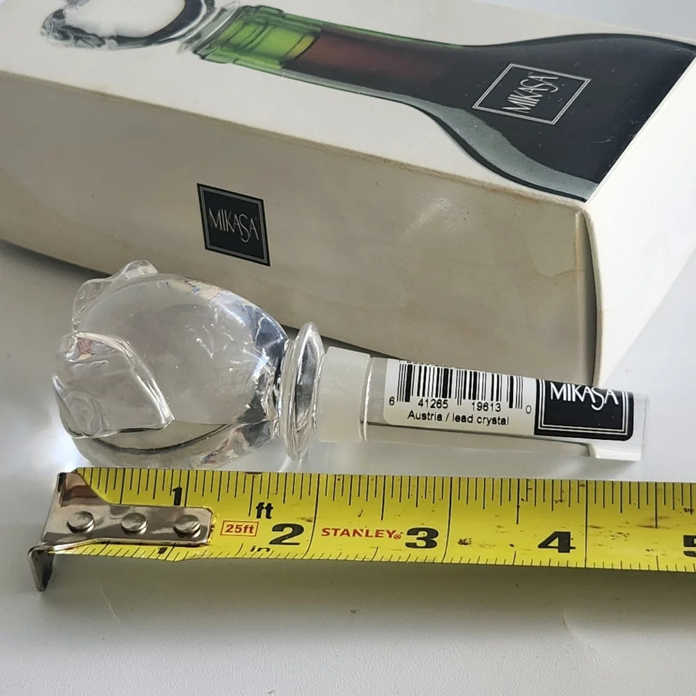 Mikasa Austrian Crystal Apple Bottle Wine Stopper New In Box